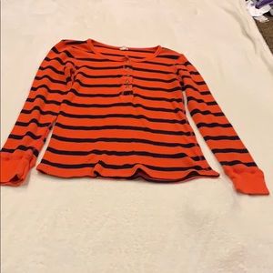 Orange and black long sleeve shirt